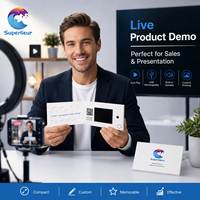 Superlieur Unique Luxury, mini brochure vidéo avec écran LCD de 2,4 pouces, carte de visite pour invitation VIP et cadeaux de réseautage professionnel