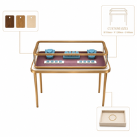 Vitrine de présentation de bijoux en verre éclairée par LED, comptoir en acier inoxydable pour bijouterie, vente en gros