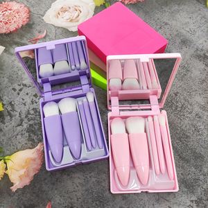 แปรงแต่งหน้าพกพาขนาดเล็กพร้อมกระจก แปรงปัดแก้ม รุ่นใหม่ - Product Image 4