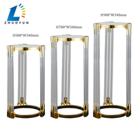 Support à gâteau en métal doré cylindrique pour la décoration de fête de mariage, directement de l'usine Zhuoyun