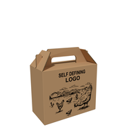 Boîte en carton ondulé avec logo imprimé, boîte à nourriture pour poulets, boîtes en carton pour fruits, emballage cadeau avec poignée