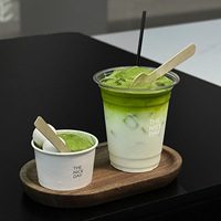 Gobelets à café jetables avec couvercles, gobelets à matcha latte commerciaux, gobelets pour boissons froides, gobelets à thé au lait glacé Americano, personnalisables.