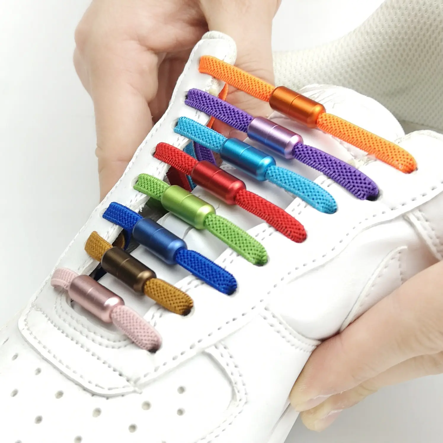 เชือกผูกรองเท้าผ้าลูกไม้สำหรับเด็กและผู้ใหญ่