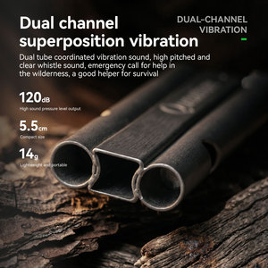 Qunature 60019101 Double Tube Titanium Survival <strong>Whistle</strong> 120dB Dual Channel Lightweight Rustproof Emergency Rescue Hiking Camping - Product Image 5