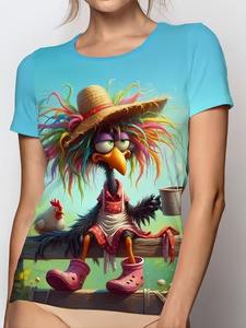 T-shirt à col rond et manches courtes pour femmes, humoristique, avec motif chat, « I Came Late Because I Didn't Want to », haut décontracté - Product Image 3