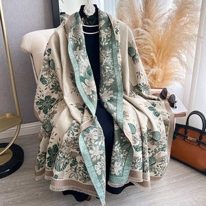 Nuove Sciarpe con Motivo Floreale Effetto Cashmere 2025 Scialli Oversize Caldi Invernali Double Face Pashmina con Stampa Floreale per Signore - Product Image 2