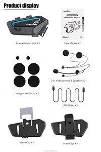 Intercomunicador para Motocicleta FX 1200 Metros para Grupos de 6-10 Motociclistas, Headset à Prova d'Água IP67, Compartilhamento de Música - Product Image 6