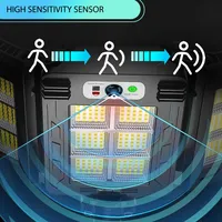 Lampu Jalan Tenaga Surya 800 LED Sensor Gerak Otomatis IP65 Bersertifikat CE ABS Tahan Air Baterai Luar Ruangan Taman Jalan Teras Mudah Dipasang