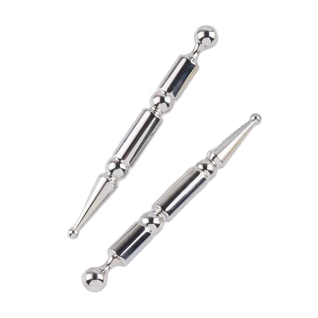 Logo Trigger Point Massager Stick Stainless Steel Acupressure Pen Face Reflexology Tool Acupuncture Ear Probe Reflexology Tools