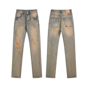   Jeans pour hommes de haute qualité, extensibles, coupe droite, vintage, déchirés, slim, <span class=keywords><strong>skinny</strong></span>, en denim de créateur - Product Image 1