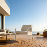 Ensemble de table et de chaises de salon en aluminium pour l'extérieur - Durable et confortable pour une utilisation dans les hôtels et les parcs, conçu pour toutes les saisons