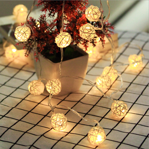 3cm Led Rattan String Lights articolo per feste di buon compleanno festa di san valentino luce a LED con bianco caldo caldo colorato - Product Image 2
