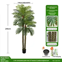 Grand palmier tropical artificiel à 3 tiges, écorce texturée, démontable, écologique, imperméable, en plastique durable, en pot, pour mariage