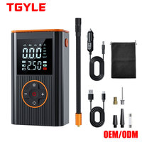 Gonfleur de pneus portable sans fil 150 PSI avec manomètre numérique rechargeable et lumière d'urgence pour voiture