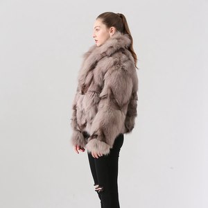 YY19007 Giacca in Vera Pelliccia di Volpe Naturale di Qualità per Donna, Invernale - Product Image 3