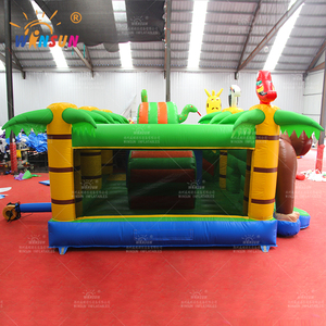 Château gonflable combiné singe avec toboggan et trampoline ignifuge et imperméable, installation facile - Product Image 5
