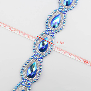 Nouveauté Costume de carnaval <span class=keywords><strong>Samba</strong></span> avec des patchs de chaîne en strass thermocollants Appliques assorties pour robe Garniture - Product Image 4