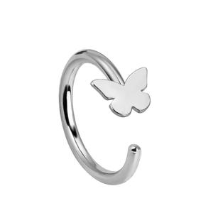 Tiktok-anillos de acero inoxidable con Clip <span class=keywords><strong>en</strong></span> la nariz, diseño de mariposa para mujer y Niña - Product Image 1