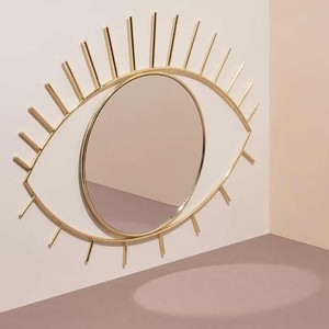 Eye Shape Modern Gold Wall Mounted Metal <strong>Frame</strong> <strong>Mirror</strong> Decorative for Living Room - Product Image 4