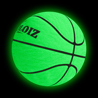 Ballon de basketball lumineux taille 7 en cuir PU avec vessie en caoutchouc butyle, personnalisable avec LOGO, pour l'extérieur, qui brille dans le noir, pour l'entraînement