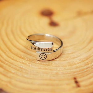 S925 Sterling Silver Smiley Face <b>Open</b> <b>Ring</b> For Women Minimalist Everyday Wear - Product Image 3