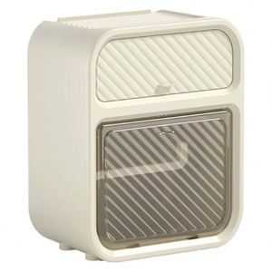 Dispensador de Papel Higiénico Rectangular de Pared para Baño, Moldeado por Inyección de PP, Autoadhesivo, Instalación sin Taladro, Impermeable, Doble Compartimento - Product Image 1
