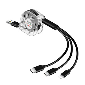 3 In 1 Retractable Data <b>Cable</b> With Logo Printing Portable Fast <b>Charging</b> <b>Usb</b> <b>Type</b> <b>C</b> Micro <b>Usb</b> For Phone And Car - Product Image 4