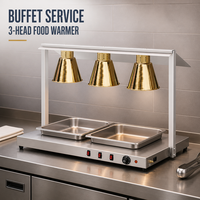 Station de chauffage rectangulaire en acier inoxydable doré à haute efficacité énergétique, lampe chauffante pour buffet, chauffe-plats automatique pour la restauration, à vendre