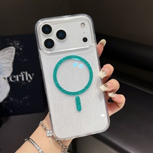 Étui en silicone gel magnétique antichoc avec paillettes colorées pour 18 Pro Max 18DUO, coque protectrice scintillante - Product Image 4