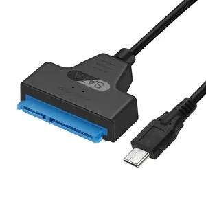 Kabel adaptor konverter USB3.1 Tipe C, kabel sata 7 + 15PIN 10Gbps untuk HDD & SDD 2.5 inci