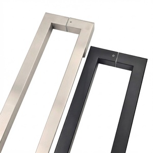 Manija de Puerta de Vidrio Negro Mate Personalizada, Fabricante de Manijas Minimalistas en Forma de H de Gran Tamaño para Entrada Interior y Exterior - Product Image 5