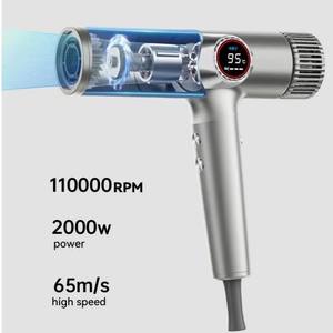 Secador de Pelo Profesional de Alta Velocidad 2000W para Salón, Set 5 en 1, 110000 RPM, Ultra Alta Velocidad, Iónico, Plegable, Pantalla LCD, Cerámico, para Uso Doméstico - Product Image 5