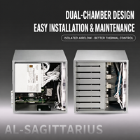Boîtier NAS en aluminium 5052 de taille moyenne à 8 baies pour châssis de stockage MATX/ITX avec planche arrière SATA, alimentation ATX et 4 emplacements PCIe - En stock