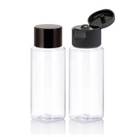 Bouteille cylindrique en plastique PET transparent avec bouchon - Bouteille d'huile essentielle d'aromathérapie 50 ml en gros