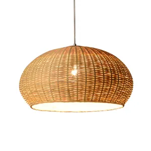 Big Round Việt Nam Mây Bóng Trang Trí Bóng Thấp Trần Chandelier Đương Đại Treo Tre Pendant Lamp Lights