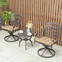 Ensemble table et chaises de style minimaliste moderne pour l'extérieur, fabriqué en Chine, pour patios, balcons, jardins, terrasses, chaise pivotante en aluminium moulé