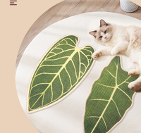 Nouvelle Planche Murale en Sisal à Motifs Végétaux Tropicaux avec Fixation Créative à Bande Magique – Planche Murale Feuille et Patte de Chat
