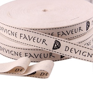 Logo personnalisé professionnel 2.5Cm 1 pouce <span class=keywords><strong>sergé</strong></span> imprimé naturel chevrons <span class=keywords><strong>ruban</strong></span> 100% coton - Product Image 4