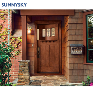 Porte d'entrée pivotante double en <span class=keywords><strong>pierre</strong></span> extérieure Sunnysky avec porte d'entrée moderne en acier inoxydable et verre - Product Image 4