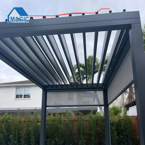 Pergola extérieure en aluminium à toit à persiennes réglables sur mesure pour <span class=keywords><strong>jardin</strong></span>, patio, cour, terrasse - Product Image 2