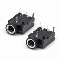 Jack Headphone 3.5mm Female untuk Panel PCB, 4 Pin, Stereo Audio