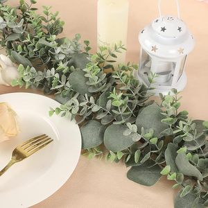 LY 5.5ft Guirlande d'Eucalyptus Artificielle Argent Dollar Verdure Vignes <span class=keywords><strong>Chemin</strong></span> <span class=keywords><strong>de</strong></span> <span class=keywords><strong>Table</strong></span> pour Graduation et Pâques Fausse Guirlande <span class=keywords><strong>de</strong></span> Printemps - Product Image 6