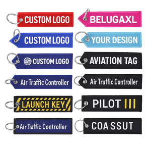 Factory OEM <b>Custom</b> Logo Embroidered <b>Keychain</b> Club Flight Motorcycle Drive Airplane Jet Tag Embroidery <b>Keychain</b> - Product Image 3