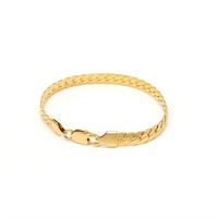 Bracelet chaîne serpent plat en acier inoxydable plaqué or classique tendance pour femmes - Cadeau d'anniversaire