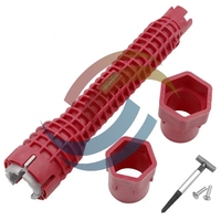 Meracly – Kit d'outils multifonction 8-en-1 pour réparation de cuisine et salle de bain, clé à robinet d'évier, clé à tuyaux, clé à caniveau OEM