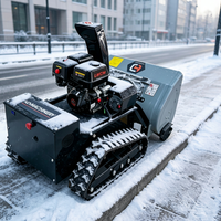 Robot Pembersih Salju Beroda Tanpa Kabel dengan Mesin Brushless, Hemat Energi, Dapat Bergerak Sendiri, 360kg, Merah/Hitam untuk Jalan, Halaman, dan Area Dingin