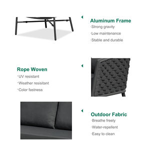 <span class=keywords><strong>Set</strong></span> di mobili da esterno in alluminio moderno in Rattan da giardino Express sofà da salotto resistenti ai raggi UV Hotel agriturismo eco-friendly - Product Image 3