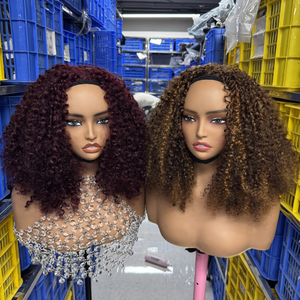 Perruque <span class=keywords><strong>mi</strong></span>-tête souple et bouclée en <span class=keywords><strong>cheveux</strong></span> humains, sans colle, motif bouclé naturel, installation rapide pour femmes, <span class=keywords><strong>cheveux</strong></span> bruts - Product Image 5