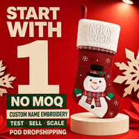 Chaussette de Noël pour bébé personnalisée avec nom et année brodés, cadeau souvenir, livraison par POD