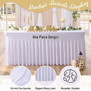 Bán buôn giá rẻ Polyester hình chữ nhật tùy chỉnh màu Trắng Đảng Wedding Khăn trải bàn bảng vải cho các sự kiện - Product Image 2